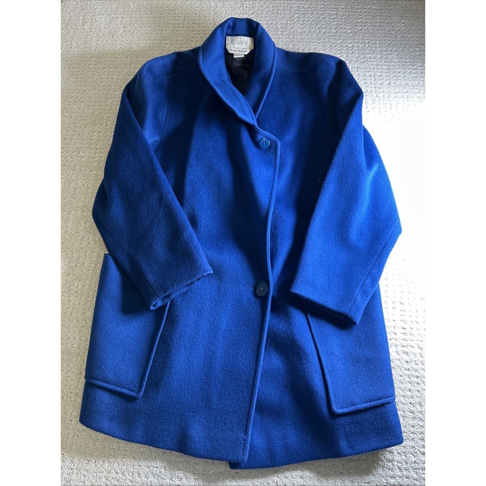 Vintage Cassidy Wool Hand‎ Tailored Royal Blue Jacket Sz 8 Made In USA